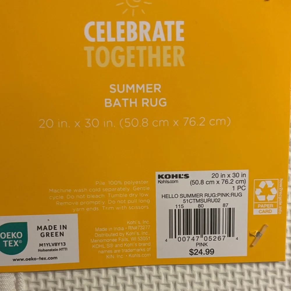 Hello Summer Bath Mat - Multicolor